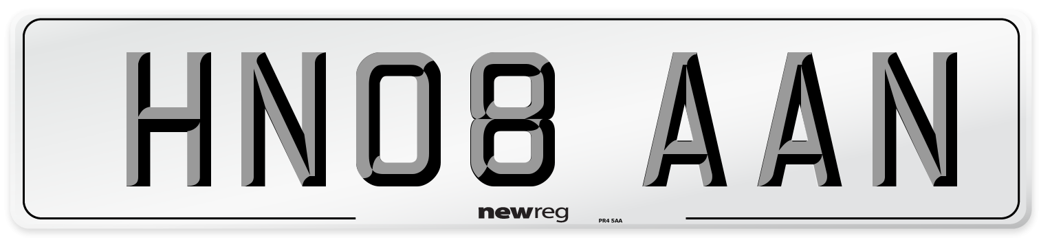HN08 AAN Number Plate from New Reg
